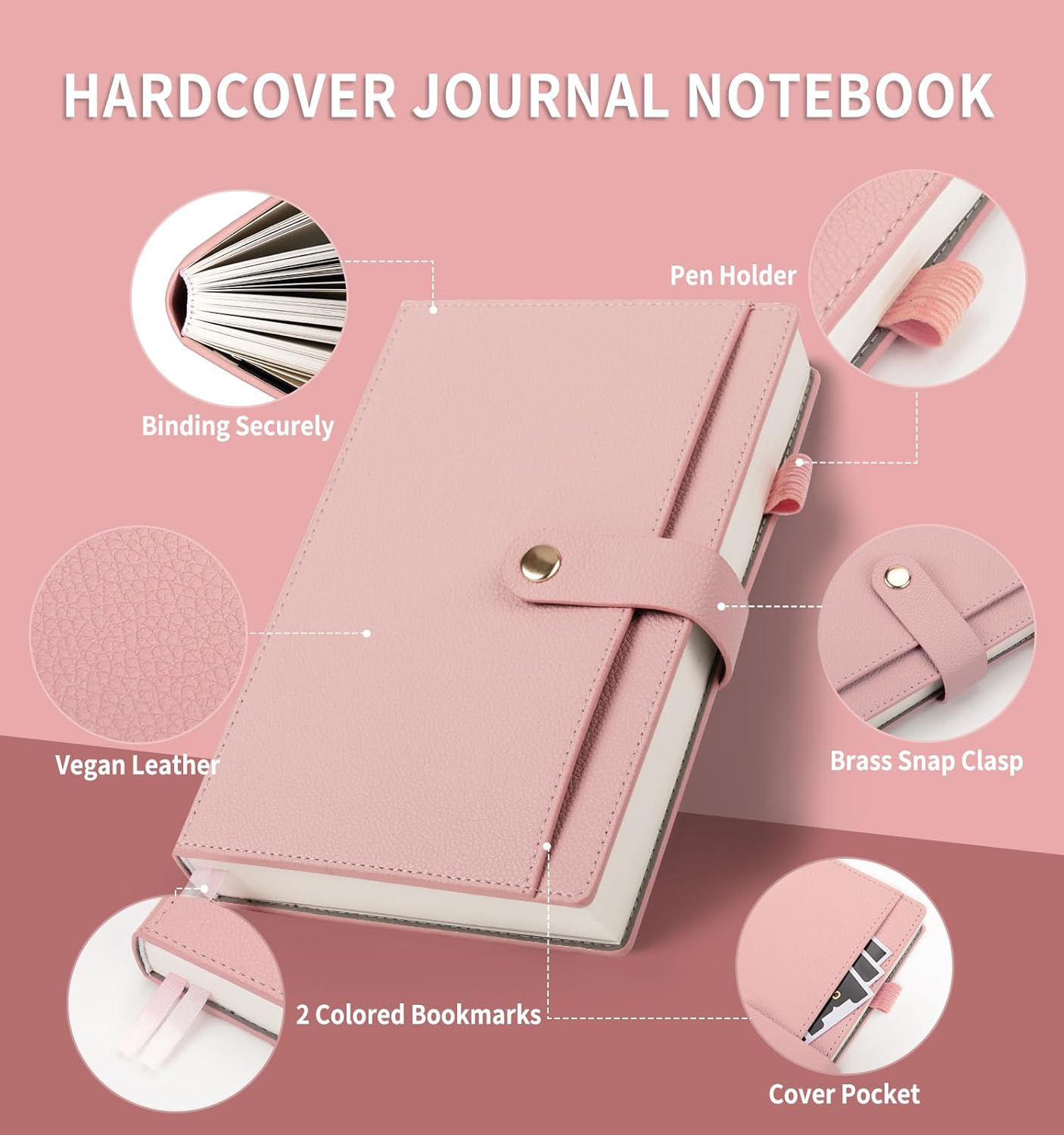 Elegant Pink Leather Journal