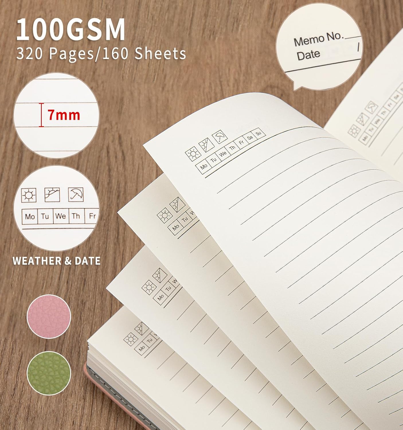 Elegant Pink Leather Journal